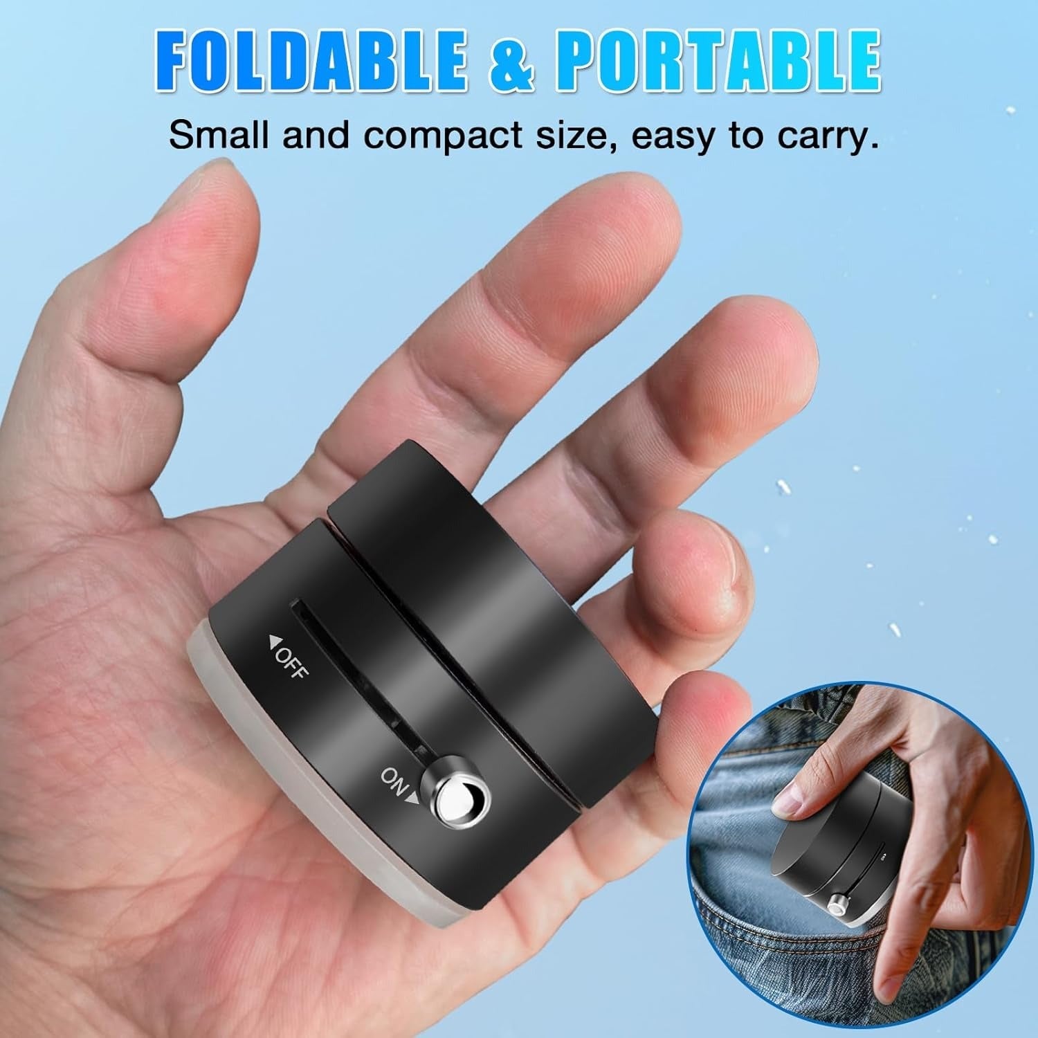Foldable Magnetic Suction Cup Phone Holder with 360° Rotation