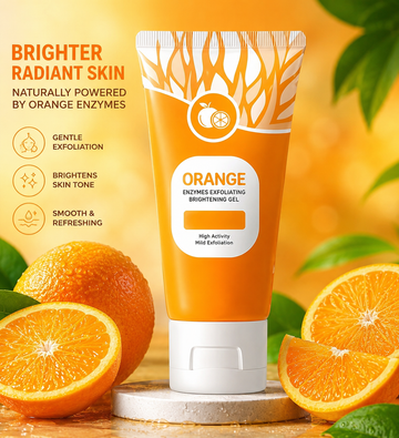Orange Enzymes Exfoliating Brightening Gel – Face & Body Exfoliating Scrub for Glowing Skin