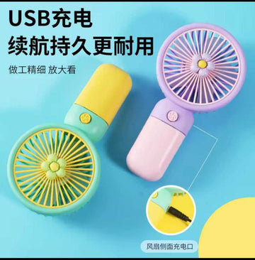 Convenient and ultra-quiet USB mini handheld wind power fan with portable phone holder student office small cooling fans
